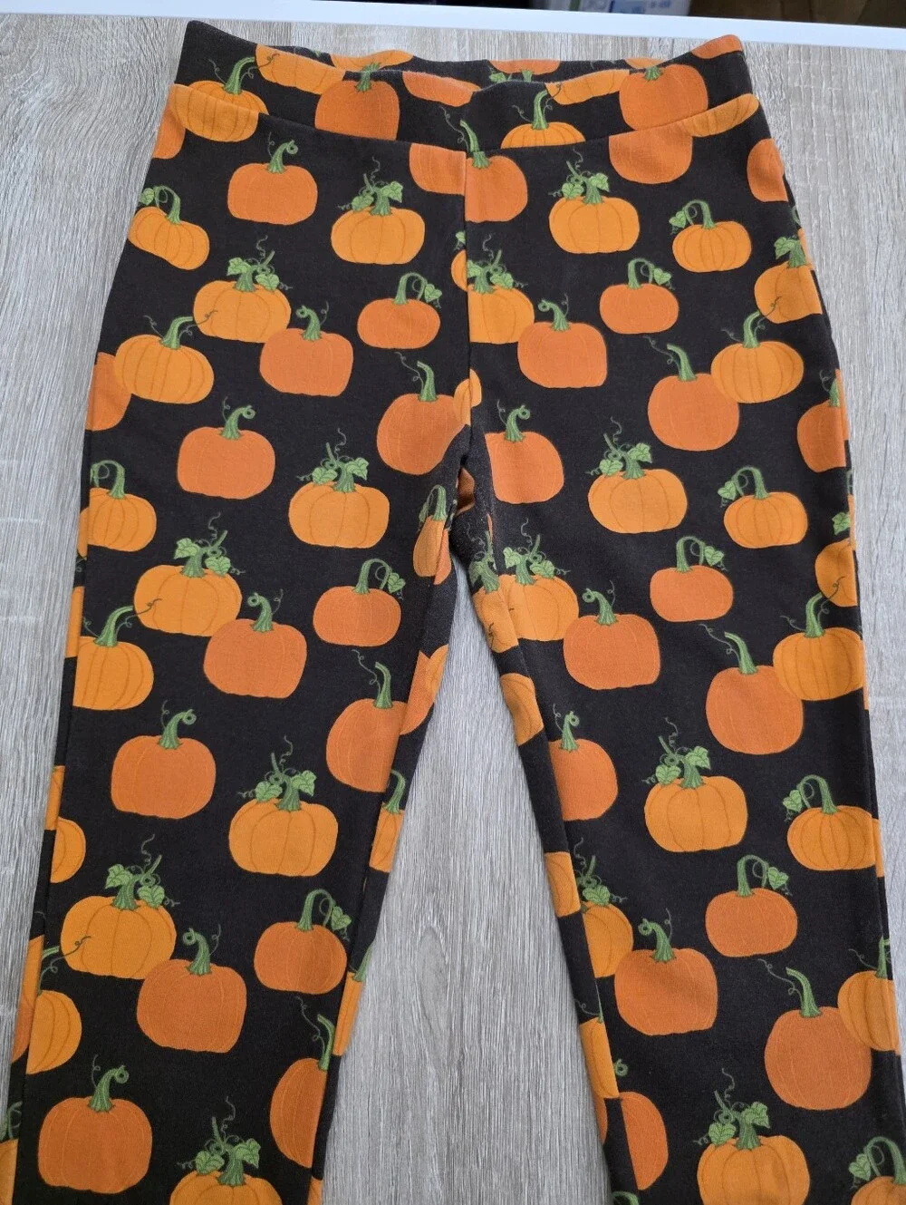 Gymboree Orange Pumpkin Print Leggings on Brown Size 10